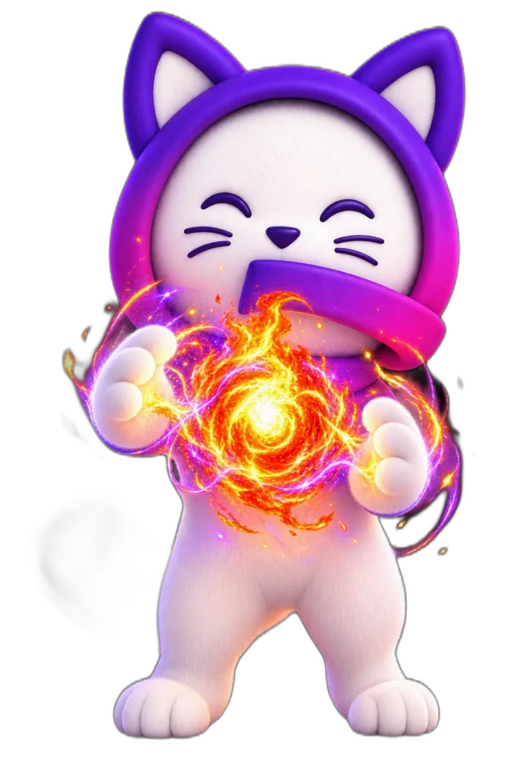 ARCAT character holding a glowing fireball